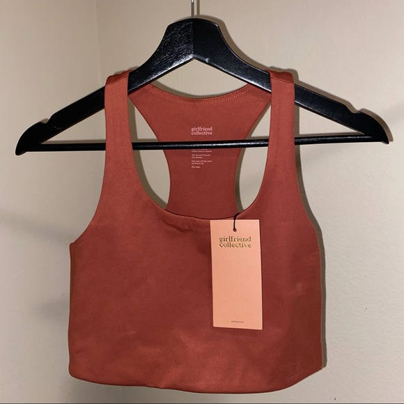 NWT Girlfriend Collective Paloma Racerback bra size medium color burnt orange - Picture 5 of 7